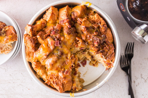 Ninja Foodi Bacon Cheese French Toast Casserole