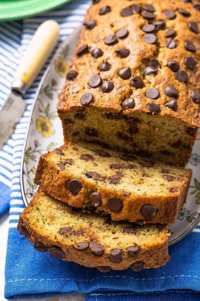 Chocolate Chip Zucchini Bread with Sour Cream