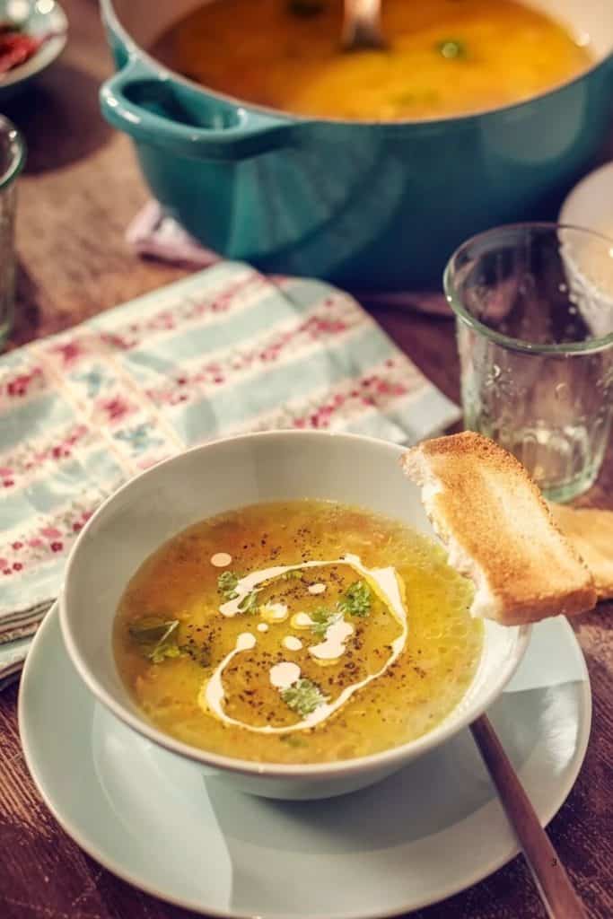 Carrot Soup with Parsnip Chips