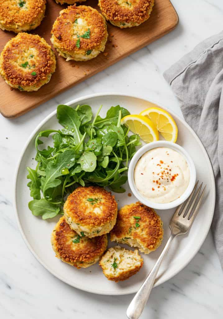 Crab Cakes with Arugula Salad