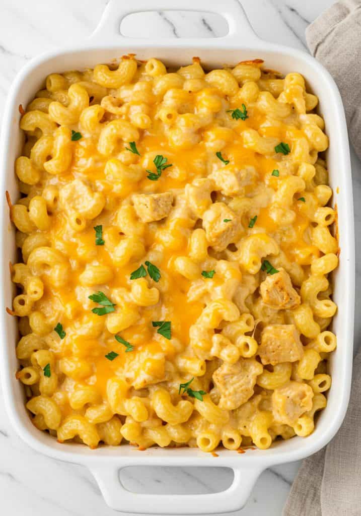 Dump-and-Bake Chicken Mac and Cheese