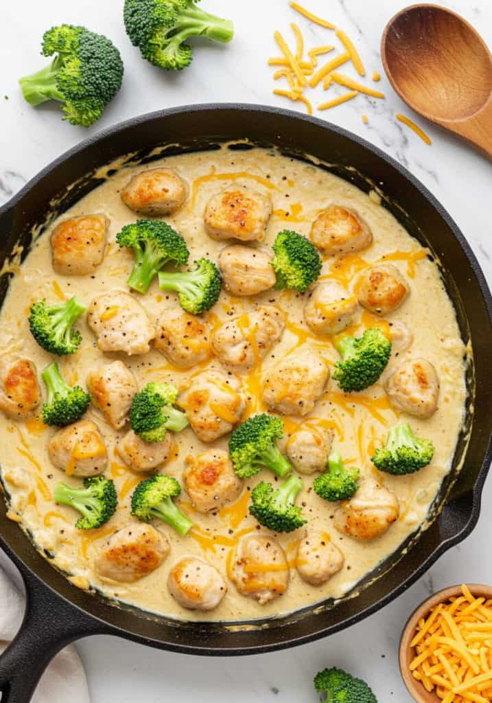 One Pot Creamy Chicken Broccoli Skillet