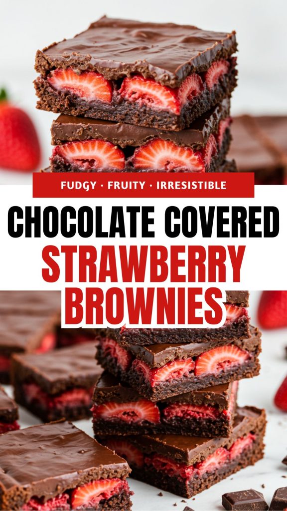 Chocolate Covered Strawberry Brownies